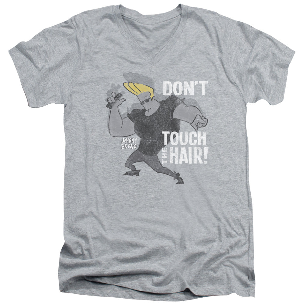 Johnny Bravo Hair Mens Slim Fit V Neck T Shirt Athletic Heather