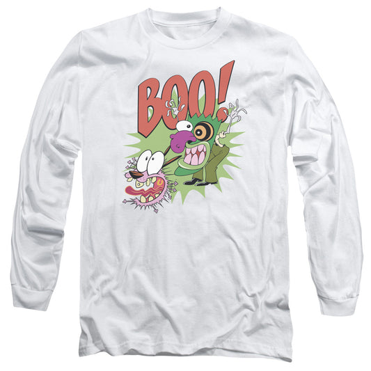 Courage The Cowardly Dog Stupid Dog Mens Long Sleeve Shirt White Officially Licensed