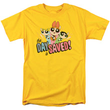 Load image into Gallery viewer, Powerpuff Girls The Day Is Saved Mens T Shirt Yellow