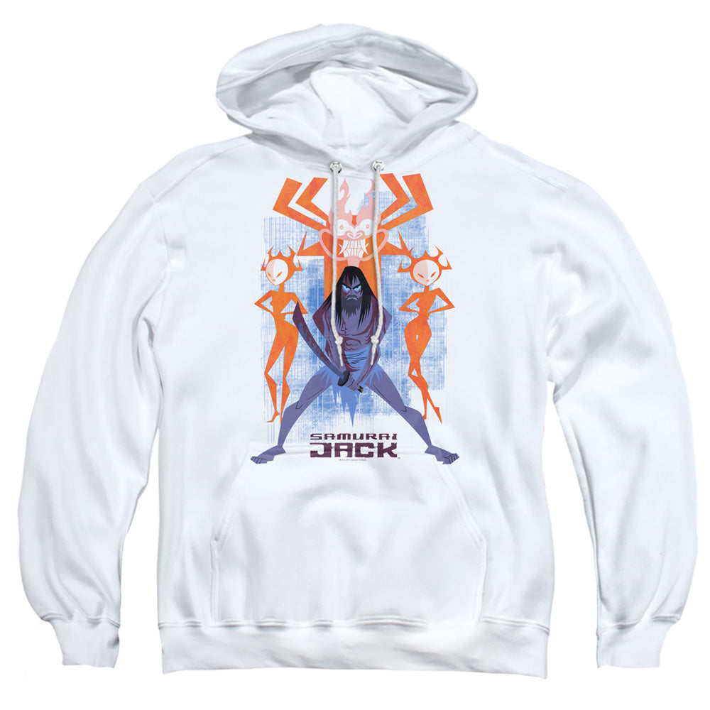 Samurai Jack Jack Vs Evil Mens Hoodie White