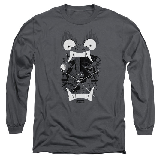 Samurai Jack Divisive Mens Long Sleeve Shirt Charcoal Officially Licensed
