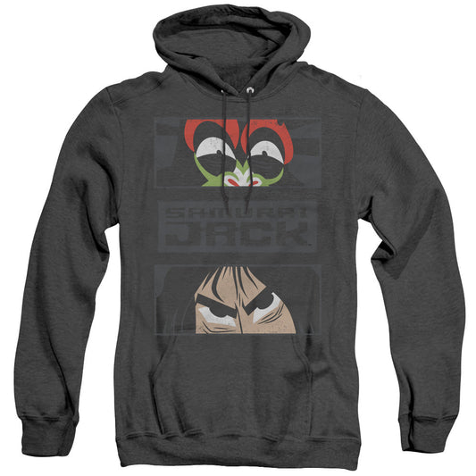 Samurai Jack Stare Down Heather Mens Hoodie Black