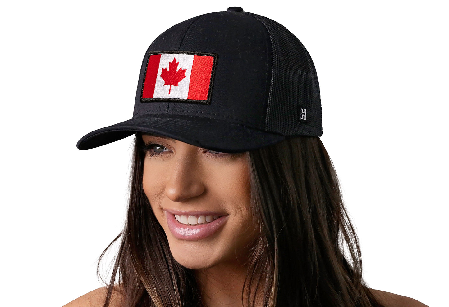 Canada Flag Trucker Haka Hat Black Canadian Snapback