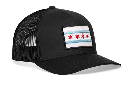 Chicago Flag Trucker Haka Hat Black City Snapback