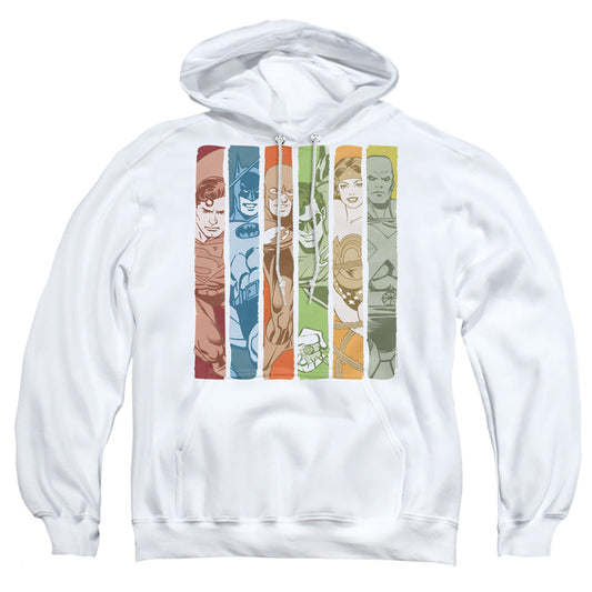 Dc Justice League Columns Mens Hoodie White