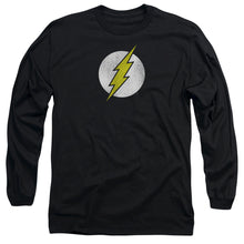 Load image into Gallery viewer, Dc Flash Flash Logo Distressed Mens Long Sleeve Shirt Black Officially Licensed