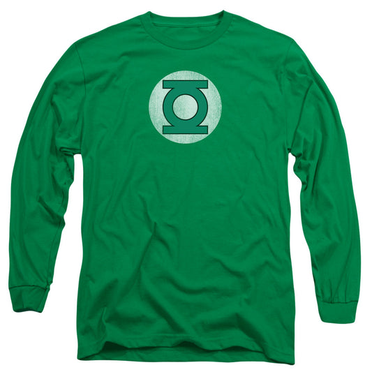 Dc Green Lantern Green Lantern Logo Distressed Mens Long Sleeve Shirt Kelly Green Officially Licensed