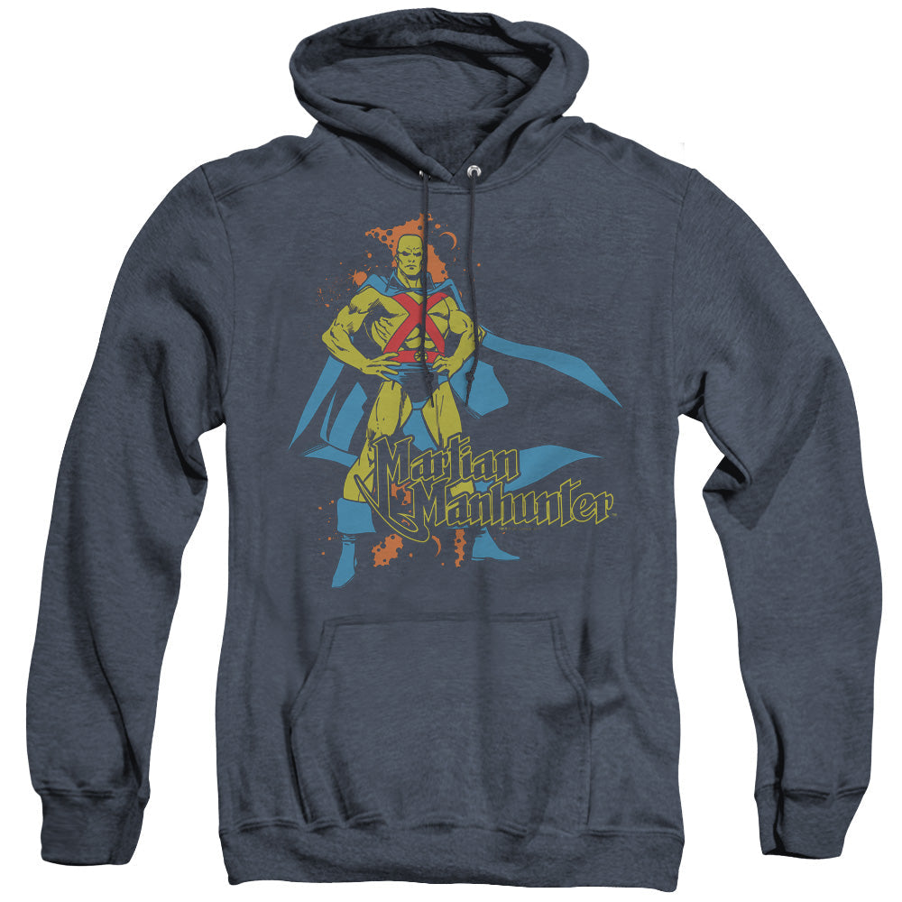 DC Comics Martian Manhunter Heather Mens Hoodie Navy Blue