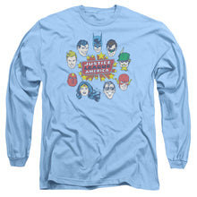 Load image into Gallery viewer, Dc Justice Head Circle Mens Long Sleeve Shirt Carolina Blue Officially Licensed