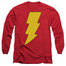 Load image into Gallery viewer, Dc Shazam Logo Mens Long Sleeve Shirt Red Officially Licensed