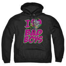 Load image into Gallery viewer, Dc I Heart Bad Boys Mens Hoodie Black