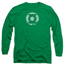 Load image into Gallery viewer, Dc Distressed Lantern Logo Mens Long Sleeve Shirt Kelly Green Officially Licensed