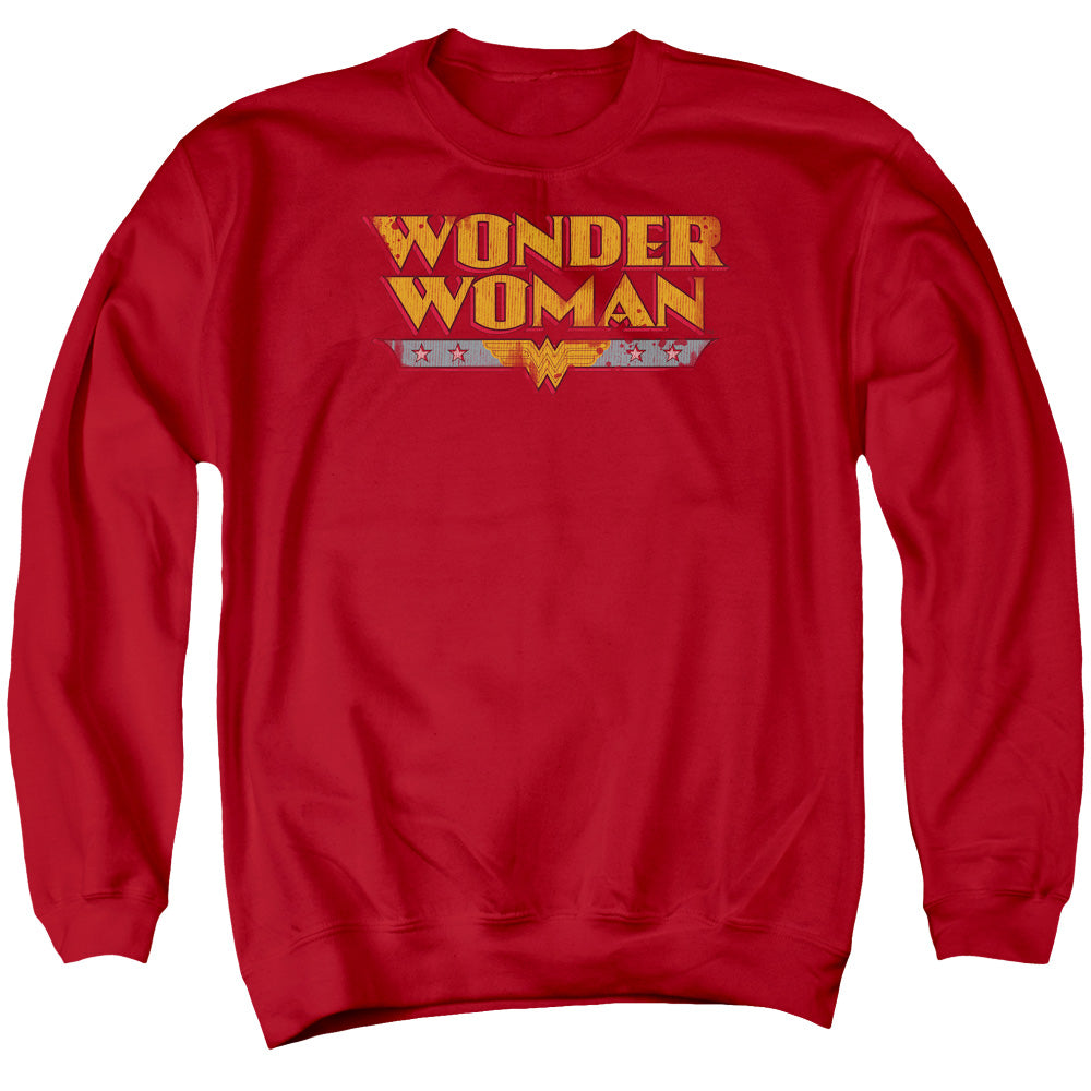 Dc Wonder Woman Logo Mens Crewneck Sweatshirt Red Officially Licensed