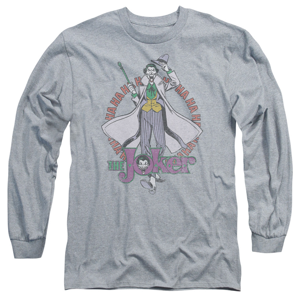 DC Comics Maniacal Mens Long Sleeve Shirt Athletic Heather