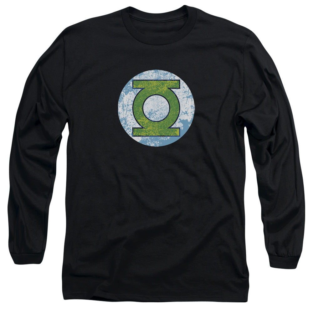 DC Comics Gl Neon Distress Logo Mens Long Sleeve Shirt Black