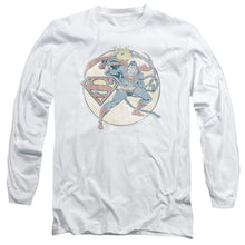 Load image into Gallery viewer, Dco Retro Superman Iron On Mens Long Sleeve Shirt White Officially Licensed