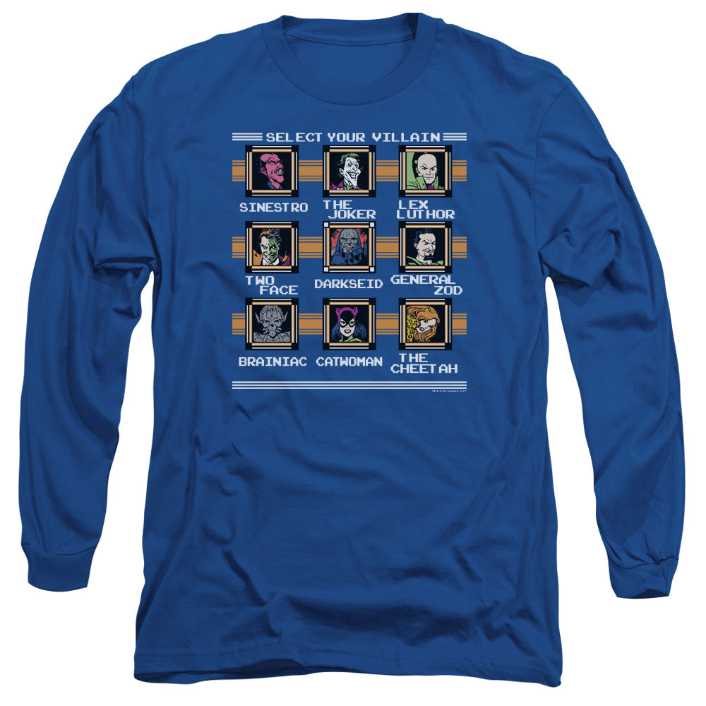 DC Comics Stage Select Mens Long Sleeve Shirt Royal Blue