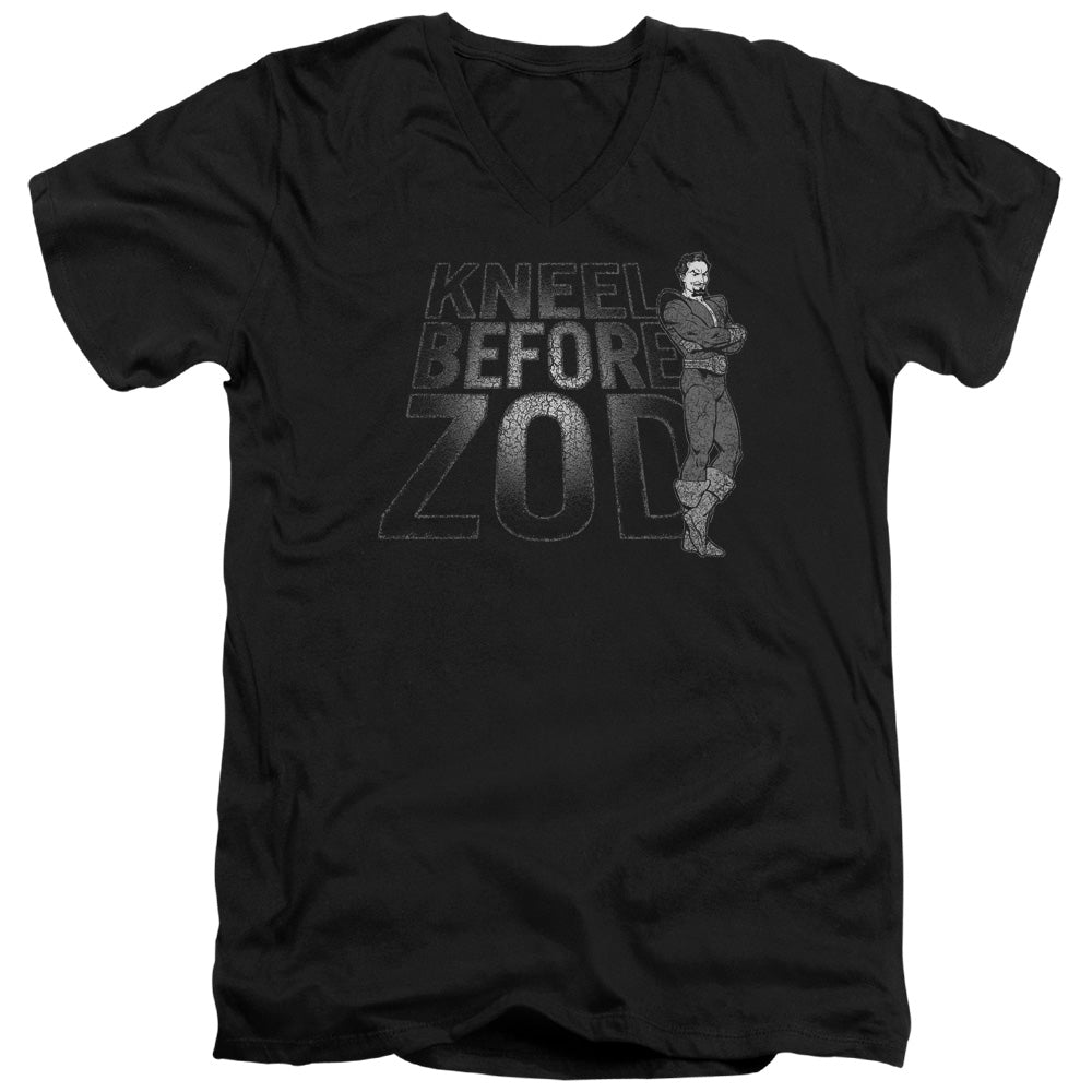 DC Comics Kneel Zod Mens Slim Fit V Neck T Shirt Black