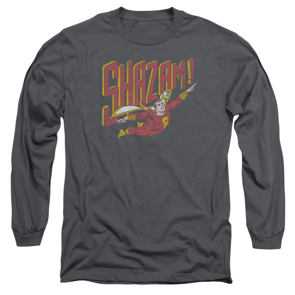 DC Comics Retro Marvel Mens Long Sleeve Shirt Charcoal