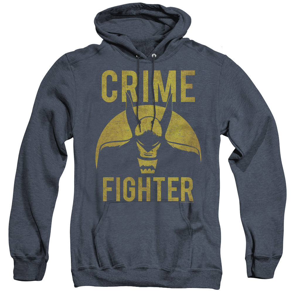 DC Comics Fight Crime Heather Mens Hoodie Navy Blue