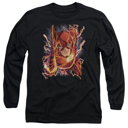 Jla Flash #1 Mens Long Sleeve Shirt Black Officially Licensed