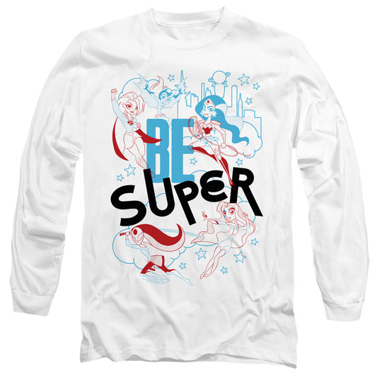 Dc Superhero Girls Be Super Mens Long Sleeve Shirt White Officially Licensed
