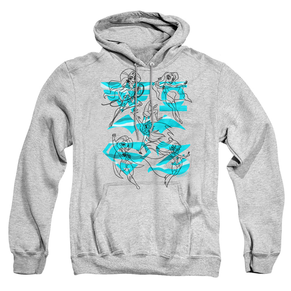 Dc Superhero Girls Line Art Group Mens Hoodie Athletic Heather