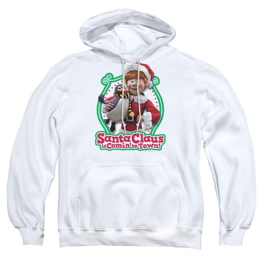 Santa Claus Is Comin To Town Penguin Mens Hoodie White