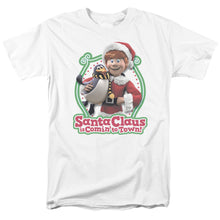 Load image into Gallery viewer, Santa Claus Is Comin To Town Penguin Mens T Shirt White