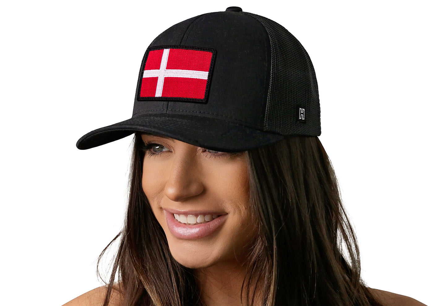 Denmark Flag Trucker Haka Hat Black Danish Snapback