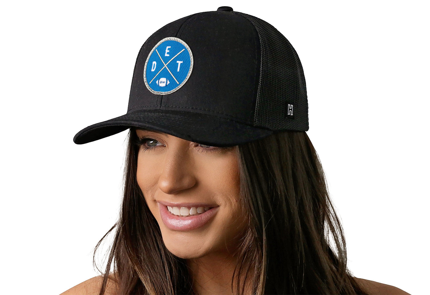 Detroit Trucker Haka Hat Black DET X Football Snapback