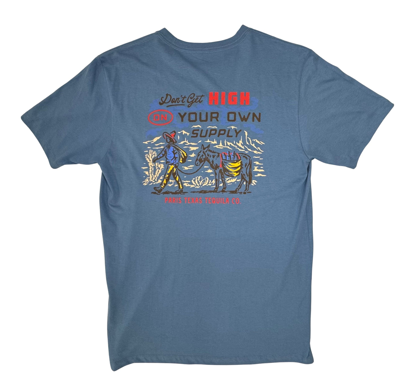 Paris Texas Apparel Co. Don't Get High Pocket Mens T Shirt Slate Blue