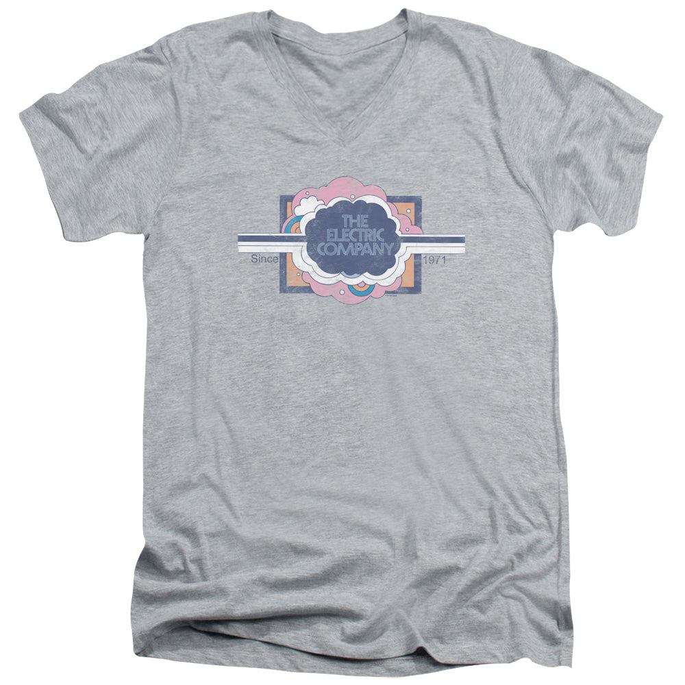 Electric Company Since 1971 Mens Slim Fit V Neck T Shirt Athletic Heather