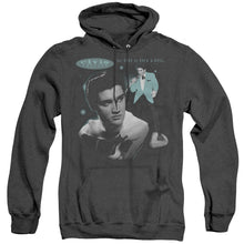 Load image into Gallery viewer, Elvis Presley Teal Portrait Heather Mens Hoodie Black