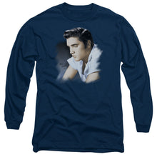 Load image into Gallery viewer, Elvis Presley Blue Profile Mens Long Sleeve Shirt Navy Officially Licensed