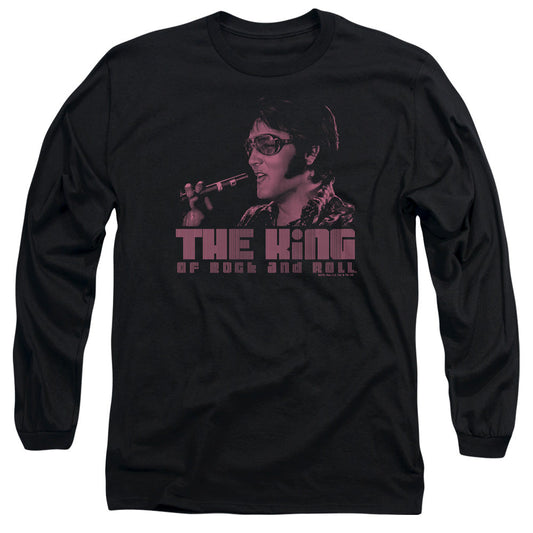 Elvis Presley The King Mens Long Sleeve Shirt Black Officially Licensed