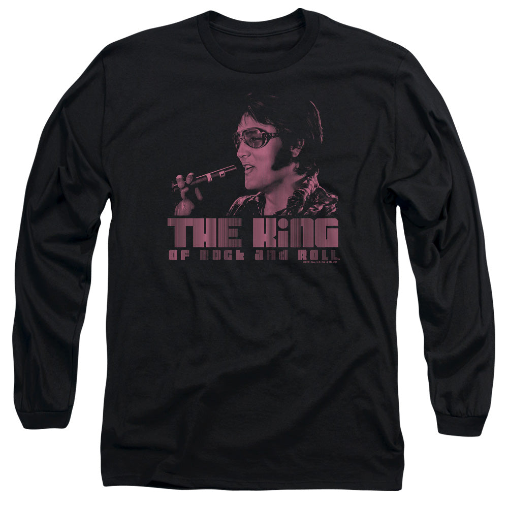 Elvis Presley The King Mens Long Sleeve Shirt Black Officially Licensed