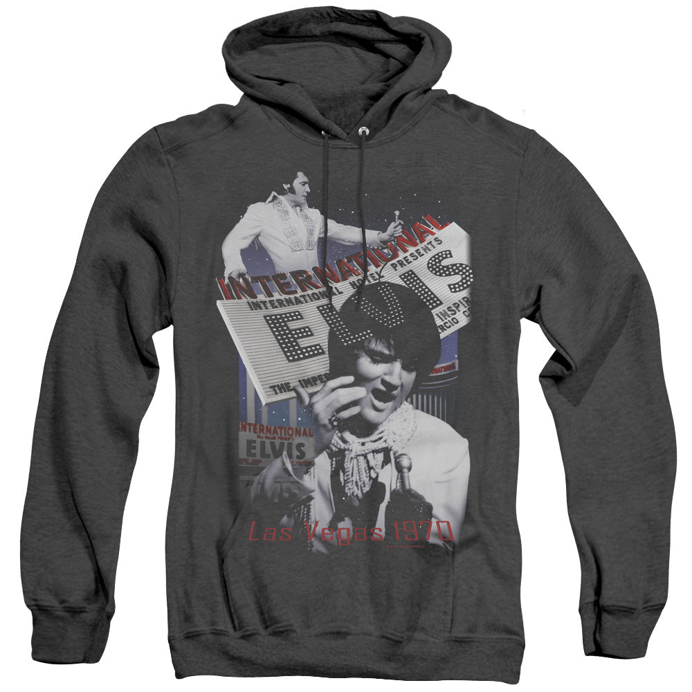 Elvis Presley International Hotel Heather Mens Hoodie Black