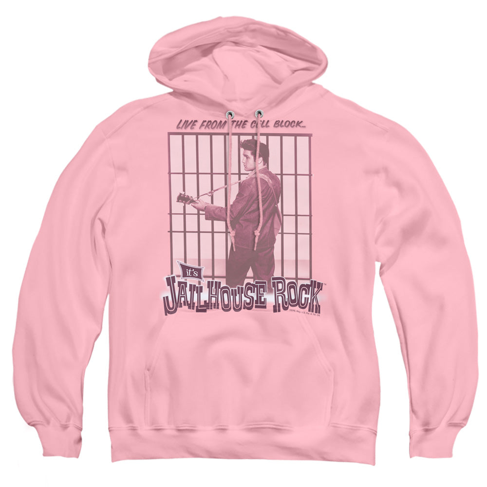 Elvis Presley Cell Block Rock Mens Hoodie Pink