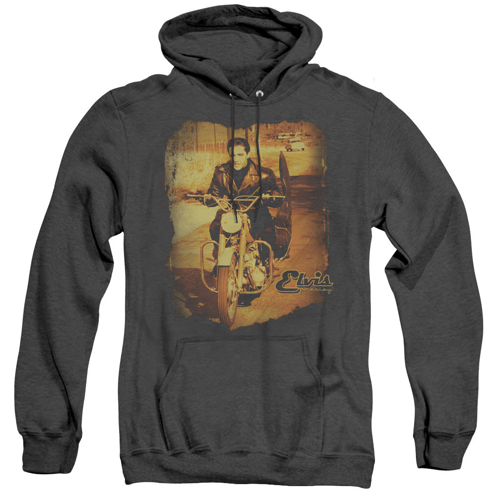 Elvis Presley Hit the Road Heather Mens Hoodie Black
