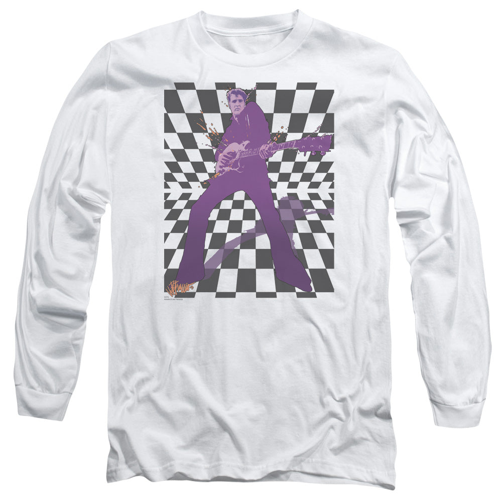 Elvis Presley Lets Rock Mens Long Sleeve Shirt White Officially Licensed