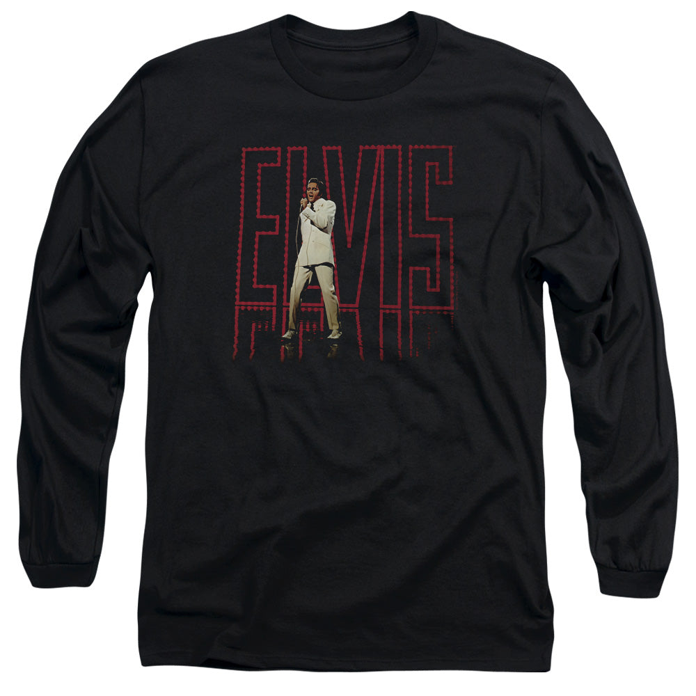 Elvis Presley Elvis 68 Album Mens Long Sleeve Shirt Black Officially Licensed