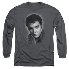Load image into Gallery viewer, Elvis Presley Grey Portrait Mens Long Sleeve Shirt Charcoal