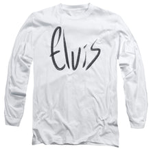 Load image into Gallery viewer, Elvis Presley Sketchy Name Mens Long Sleeve Shirt White
