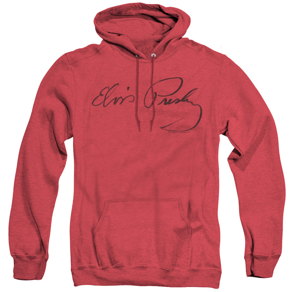 Elvis Presley Signature Sketch Heather Mens Hoodie Red