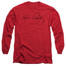 Load image into Gallery viewer, Elvis Presley Signature Sketch Mens Long Sleeve Shirt Red Officially Licensed