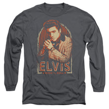Load image into Gallery viewer, Elvis Presley Stripes Mens Long Sleeve Shirt Charcoal Officially Licensed