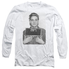 Load image into Gallery viewer, Elvis Presley Army Mug Shot Mens Long Sleeve Shirt White