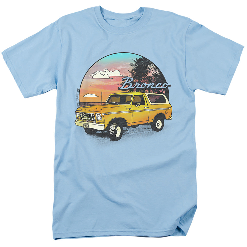 Ford Bronco Bronco At The Beach Mens T Shirt Light Blue