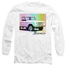 Load image into Gallery viewer, Ford Bronco Retro Rainbow Mens Long Sleeve Shirt White Officially Licensed